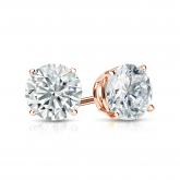 Natural Diamond Stud Earrings Round 1.00 ct. tw. (H-I, SI1-SI2) 14k Rose Gold 4-Prong Basket