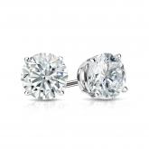 Natural Diamond Stud Earrings Round 1.00 ct. tw. (H-I, SI1-SI2) 14k White Gold 4-Prong Basket
