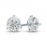 Natural Diamond Stud Earrings Round 1.00 ct. tw. (I-J, I1-I2) Platinum 3-Prong Martini