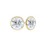 Natural Diamond Stud Earrings Round 1.50 ct. tw. (0.75ct. each ear) G-H, VS1-VS2 14k Yellow Gold Bezel