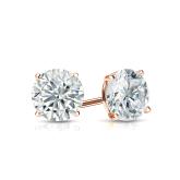 Lab Grown Diamond Stud Earrings Round 1.25 ct. tw. (0.625ct. each ear) E, VS 14k Rose Gold 4-Prong Martini