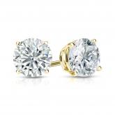 Natural Diamond Stud Earrings Round 1.25 ct. tw. (H-I, SI1-SI2) 18k Yellow Gold 4-Prong Basket