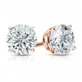 Natural Diamond Stud Earrings Round 1.50 ct. tw. (H-I, SI1-SI2) 14k Rose Gold 4-Prong Basket