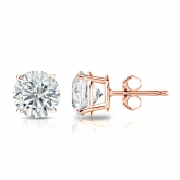 Lab Grown Diamond Stud Earrings Round 1.65 ct. tw. (H-I, VS) in 14k Rose Gold 4-Prong Basket