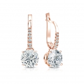 Natural Diamond Dangle Stud Earrings Round 1.75 ct. tw. (H-I, SI1-SI2) 14k Rose Gold Dangle Studs 4-Prong Basket