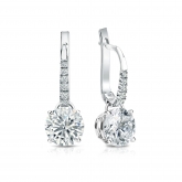 Natural Diamond Dangle Stud Earrings Round 1.75 ct. tw. (I-J, I1) Platinum Dangle Studs 4-Prong Basket