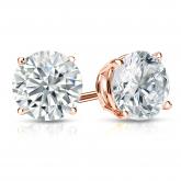 Natural Diamond Stud Earrings Round 1.75 ct. tw. (H-I, SI1-SI2) 14k Rose Gold 4-Prong Basket