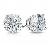 Natural Diamond Stud Earrings Round 1.75 ct. tw. (H-I, SI1-SI2) 14k White Gold 4-Prong Basket