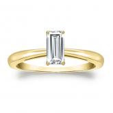 Lab Grown Diamond Solitaire Ring Baguette 0.50 ct. tw. (D, VVS) 14k Yellow Gold 4-Prong
