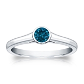 Certified Platinum Bezel Round Blue Diamond Ring 0.25 ct. tw. (Blue, SI1-SI2)