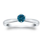 Certified Platinum 6-Prong Blue Diamond Solitaire Ring 0.25 ct. tw. (Blue, SI1-SI2)