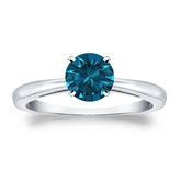 Certified 18k White Gold 4-Prong Blue Diamond Solitaire Ring 0.75 ct. tw. (Blue, SI1-SI2)