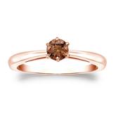 Certified 14k Rose Gold 6-Prong Brown Diamond Solitaire Ring 0.25 ct. tw. (Brown, SI1-SI2)