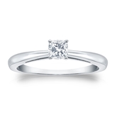 Certified 18k White Gold 4-Prong Cushion Diamond Solitaire Ring 0.25 ct. tw. (H-I, SI1-SI2)