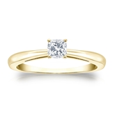 Certified 14k Yellow Gold 4-Prong Cushion Diamond Solitaire Ring 0.25 ct. tw. (G-H, VS1-VS2)