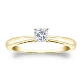 Natural Diamond Solitaire Ring Cushion 0.33 ct. tw. (H-I, I1) 14k Yellow Gold 4-Prong