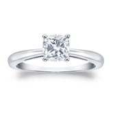 Certified 14k White Gold 4-Prong Cushion Diamond Solitaire Ring 0.75 ct. tw. (I-J, I1-I2)