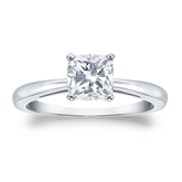 Natural Diamond Solitaire Ring Cushion 1.00 ct. tw. (I-J, I1-I2) 14k White Gold 4-Prong