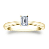 Natural Diamond Solitaire Ring Emerald 0.25 ct. tw. (G-H, SI1) 18k Yellow Gold 4-Prong