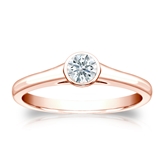 Natural Diamond Solitaire Ring Hearts & Arrows 0.25 ct. tw. (F-G, VS2, Ideal) 14k Rose Gold Bezel