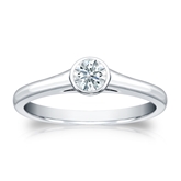 Certified 18k White Gold Bezel Hearts & Arrows Diamond Solitaire Ring 0.25 ct. tw. (H-I, I1-I2)