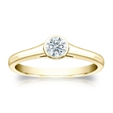 Natural Diamond Solitaire Ring Hearts & Arrows 0.25 ct. tw. (F-G, VS2, Ideal) 14k Yellow Gold Bezel