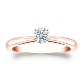 Natural Diamond Solitaire Ring Hearts & Arrows 0.33 ct. tw. (H-I, I1-I2) 14k Rose Gold 4-Prong