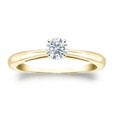 Natural Diamond Solitaire Ring Hearts & Arrows 0.33 ct. tw. (F-G, SI2, Ideal) 18k Yellow Gold 4-Prong