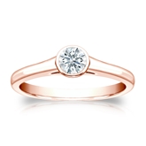 Natural Diamond Solitaire Ring Hearts & Arrows 0.33 ct. tw. (F-G, SI1, Ideal) 14k Rose Gold Bezel