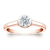 Natural Diamond Solitaire Ring Hearts & Arrows 0.50 ct. tw. (H-I, I1-I2) 14k Rose Gold Bezel