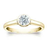 Natural Diamond Solitaire Ring Hearts & Arrows 0.50 ct. tw. (H-I, I1-I2) 18k Yellow Gold Bezel