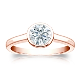 Natural Diamond Solitaire Ring Hearts & Arrows 0.75 ct. tw. (G-H, SI1-SI2) 14k Rose Gold Bezel