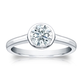 Natural Diamond Solitaire Ring Hearts & Arrows 0.75 ct. tw. (F-G, VS1-VS2) 18k White Gold Bezel