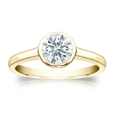 Natural Diamond Solitaire Ring Hearts & Arrows 0.75 ct. tw. (F-G, VS1-VS2) 18k Yellow Gold Bezel