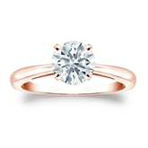 Natural Diamond Solitaire Ring Hearts & Arrows 1.00 ct. tw. (F-G, VS2, Ideal) 14k Rose Gold 4-Prong