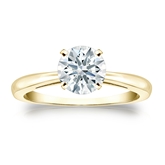 Natural Diamond Solitaire Ring Hearts & Arrows 1.00 ct. tw. (F-G, VS2, Ideal) 14k Yellow Gold 4-Prong