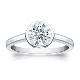 Natural Diamond Solitaire Ring Hearts & Arrows 1.00 ct. tw. (H-I, I1-I2) 14k White Gold Bezel