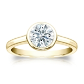Natural Diamond Solitaire Ring Hearts & Arrows 1.00 ct. tw. (F-G, VS1-VS2) 14k Yellow Gold Bezel