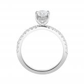 IGI Certified Lab Grown Diamond Hidden Halo Engagement Ring Oval 1.00 ct. (D-E, VVVS-VS) in 14k White Gold