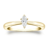 Certified 18k Yellow Gold V-End Prong Marquise Diamond Solitaire Ring 0.25 ct. tw. (G-H, VS1-VS2)
