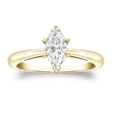 Certified 14k Yellow Gold V-End Prong Marquise Diamond Solitaire Ring 1.00 ct. tw. (G-H, VS1-VS2)