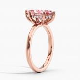 Lab Grown Diamond Hidden Halo Engagement Ring Marquise 2.50 ct. (Pink, VS-SI) in 14k Rose Gold