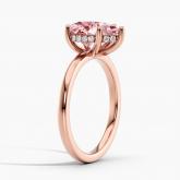 Lab Grown Diamond Hidden Halo Engagement Ring Pear 0.50 ct. (Pink, VS-SI) in 14k Rose Gold