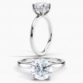 Lab Grown Diamond Hidden Halo Engagement Ring Round IGI Certified 2.00 ct. (H-I, VS1-VS2) in 14k White Gold