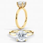 Natural Diamond GIA Certified Hidden Halo Engagement Ring Round 2.01 ct. (I, VS2) in 14k Yellow Gold