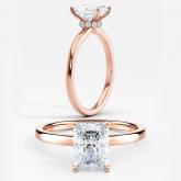 Certified Lab Grown Diamond Ribbon Halo Engagement Ring Radiant 2.00 ct. (I-J, VS1-VS2) in 14k Rose Gold