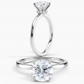 Lab Grown Diamond Ribbon Halo Engagement Ring Round IGI Certified 2.00 ct. (H-I, VS1-VS2) in 14k White Gold