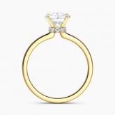 Lab Grown Diamond Ribbon Halo Engagement Ring Round IGI Certified 2.00 ct. (I, VVS1-VVS2) in 14k Yellow Gold