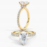 Natural Diamond EGL USA Certified Ribbon Halo Diamond Engagement Ring Pear 3.07 ct. (J, SI2) in 14k Yellow Gold