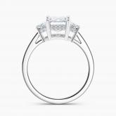 Three Stone Lab Grown Diamond Hidden Halo Engagement Ring Round IGI Certified 1.50 ct. (E-F, VS1-VS2) in 14k White Gold